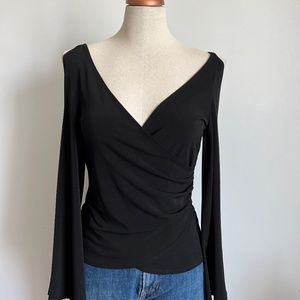 Necessary Objects - Black Wrapped Long Sleeve Shirt with cutout at the sleeves